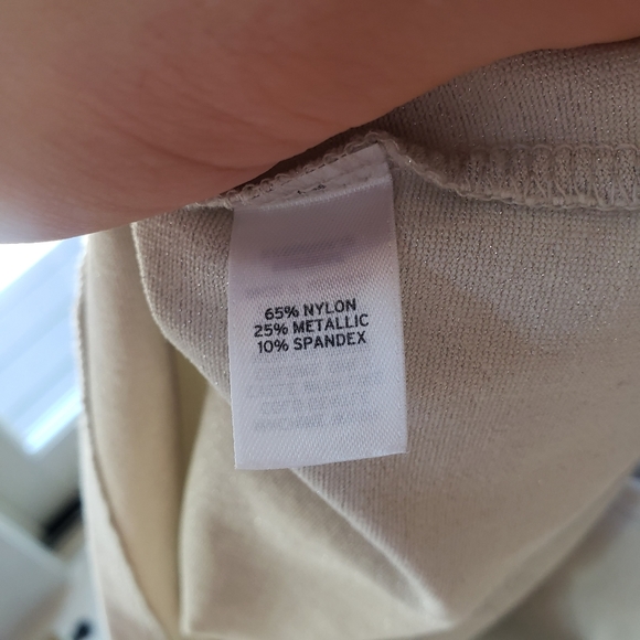 Free People Gold Metallic 3/4 Sleeve Bodycon Top - Picture 10 of 11